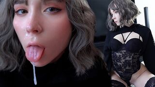 Aranyos tini mélyen cidázza osztálytársa nagy faszát, baszódnak különböző pózokban és arcra élvez