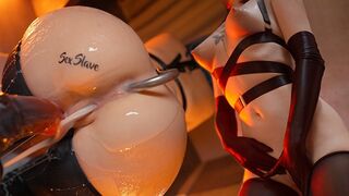 Megkötözve és telelőve: alázatos hölgyemény anális horgos képzése