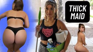 Casting Forgatás curvy: a vastag bejárónő meztelenül tisztít a jó értékelésért