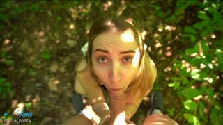 Tini világos szőke kalandja közterületen: pov cumizás megtelített arccal a kockázatos baszás után