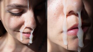 Forrós tini kefél kutyapózban és kap arra a méretes élvezést cuki arcára